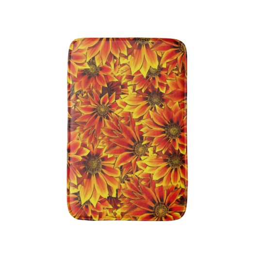 Orange Sonnenblumen Badematte (Vorderseite Vertikal)