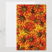 Orange Sonnenblumen Briefpapier (Vorne/Hinten)