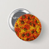 Orange Sonnenblumen Button (Vorne & Hinten)