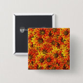 Orange Sonnenblumen Button (Vorne & Hinten)
