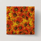 Orange Sonnenblumen Button (Vorderseite)
