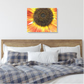 Orange Sonnenblumen Canvas Print Leinwanddruck (Insitu (Schlafzimmer))