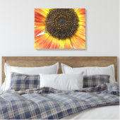 Orange Sonnenblumen Canvas Print Leinwanddruck (Insitu (Schlafzimmer))