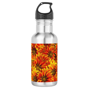 Orange Sonnenblumen Edelstahlflasche