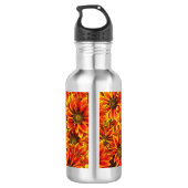 Orange Sonnenblumen Edelstahlflasche (Rückseite)