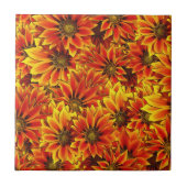 Orange Sonnenblumen Fliese (Vorderseite)