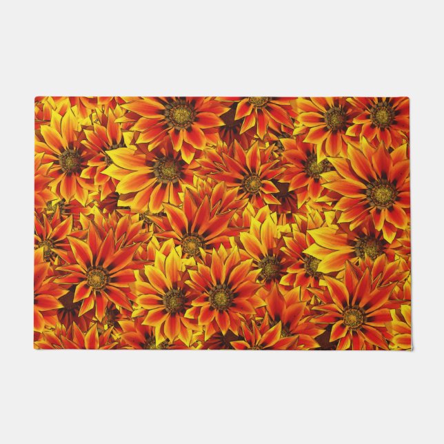 Orange Sonnenblumen Fußmatte (Vorderseite)