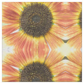 Orange Sonnenblumen Gemustertes Gewebe Stoff (Nahaufnahme)