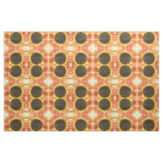Orange Sonnenblumen Gemustertes Gewebe Stoff (Fat Quarter (45,7 x 55,9 cm))