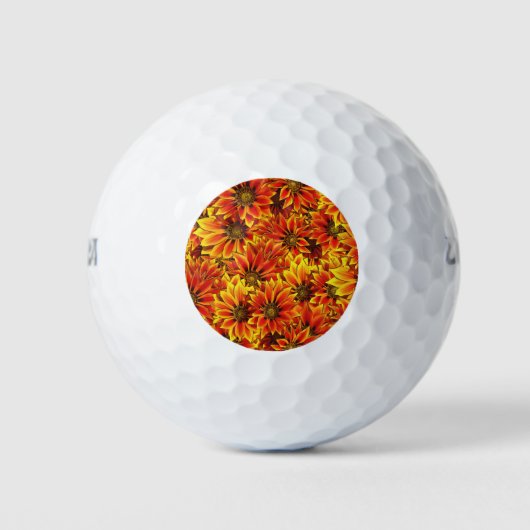 Orange Sonnenblumen Golfball (Vorderseite)
