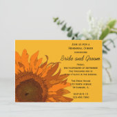 Orange Sonnenblumen Hochzeitstag Probe Dinner Einladung (Stehend Vorderseite)
