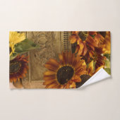 Orange Sonnenblumen im Zinn-Korb Badhandtuch Set (Handtuch)