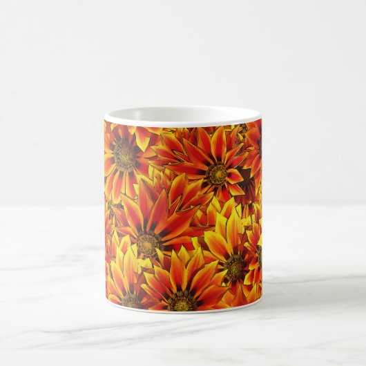 Orange Sonnenblumen Kaffeetasse (Mittel)