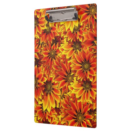 Orange Sonnenblumen Klemmbrett (Links)