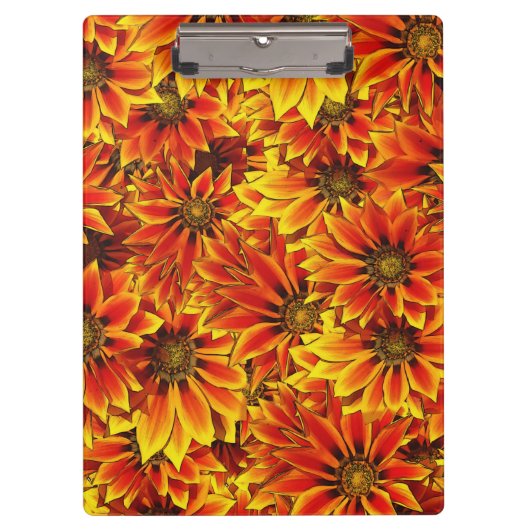 Orange Sonnenblumen Klemmbrett (Vorderseite)