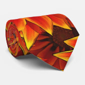 Orange Sonnenblumen Krawatte (Gerollt)