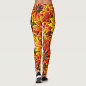 Orange Sonnenblumen Leggings (Rückseite)