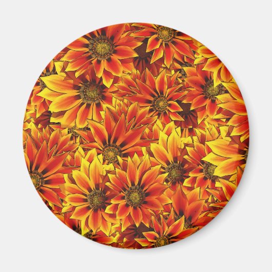 Orange Sonnenblumen Magnet (Vorne)