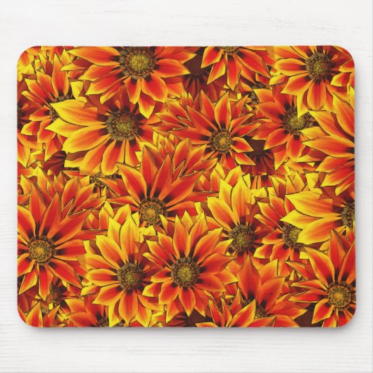 Orange Sonnenblumen Mousepad (Vorne)