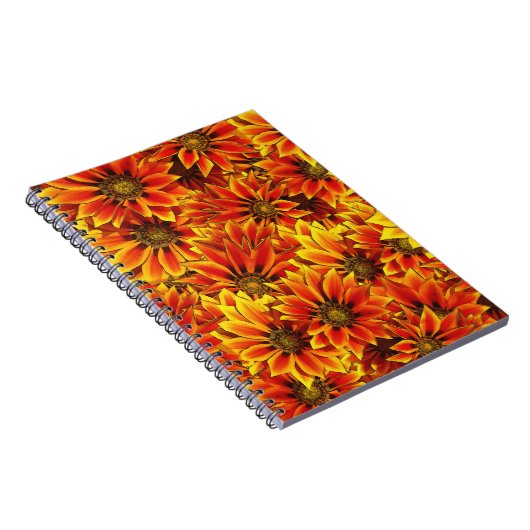 Orange Sonnenblumen Notizblock (Rechte Seite)