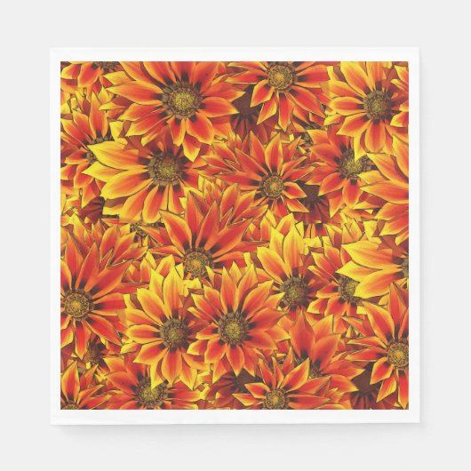 Orange Sonnenblumen Serviette (Vorderseite)