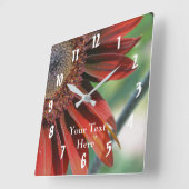 Orange Sonnenblumenblättern Natur Quadratische Wanduhr (Winkel)