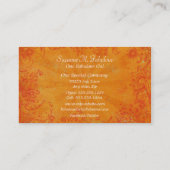 Orange Sonnendurchbruch-Blumenstrudel Grungy Visitenkarte (Rückseite)