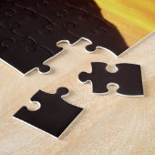 Orange Sonnenuntergang hinter den Bergen Familienb Puzzle (Seite)