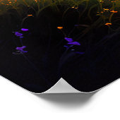 Orange Sonnenuntergang und die herrliche Sakura Poster (Ecke)