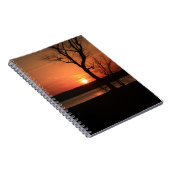 Orange-Sonnenuntergang und TreppenNotebook Notizblock (Rechte Seite)