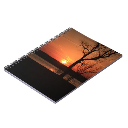 Orange-Sonnenuntergang und TreppenNotebook Notizblock (Linke Seite)