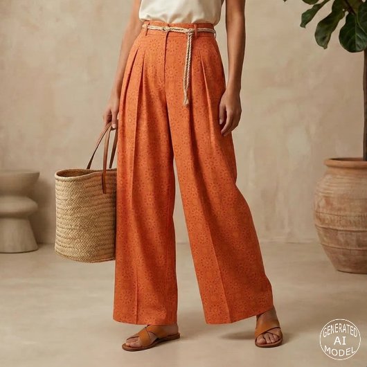 Orange Sophisticated Stylish Geometric Pattern Stoff