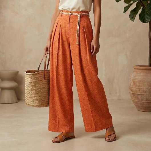 Orange Sophisticated Stylish Geometric Pattern Stoff