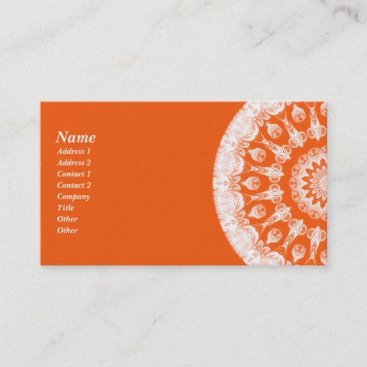 Orange Sorbett-Kaleidoskop Visitenkarte (Vorderseite)