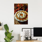 Orange Sour Creme Kürbiskuchen Blume Poster (Heimbüro)