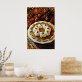 Orange Sour Creme Kürbiskuchen Blume Poster (Küche)