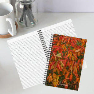 Orange Sourwood Autumn Leaves Botanical Notizblock