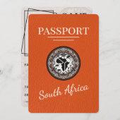 Orange South Africa Passport Save The Date (Vorne/Hinten)