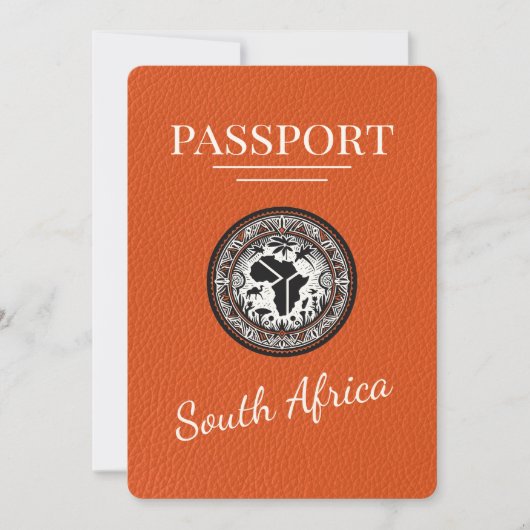Orange South Africa Passport Save The Date (Vorderseite)