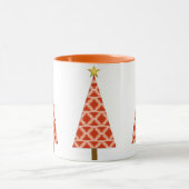 Orange Southwestern Pattern Weihnachtsbaum Tasse (Zentrum)