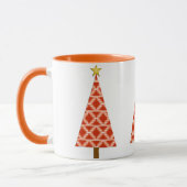 Orange Southwestern Pattern Weihnachtsbaum Tasse (Links)