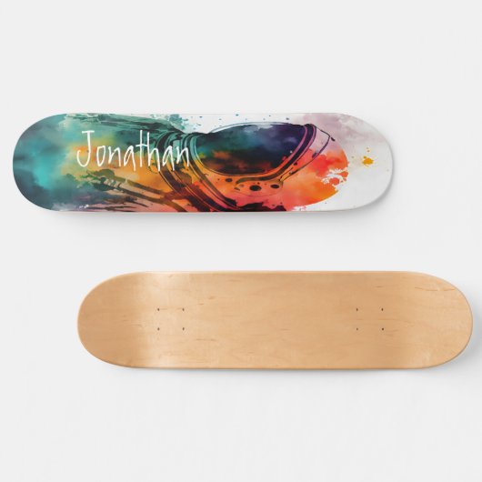 Orange Spaceman Thema Skateboard (Horizontal)