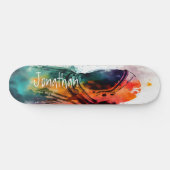 Orange Spaceman Thema Skateboard (Horizontal)