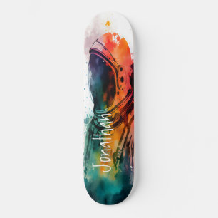 Orange Spaceman Thema Skateboard