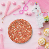Orange Sparkle Glitzer Glam Custom Party Pappteller (Party)