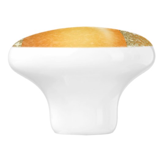 Orange Sparkle Pumpkin Halloween Herbst Herbst Keramikknauf (Seitenansicht)