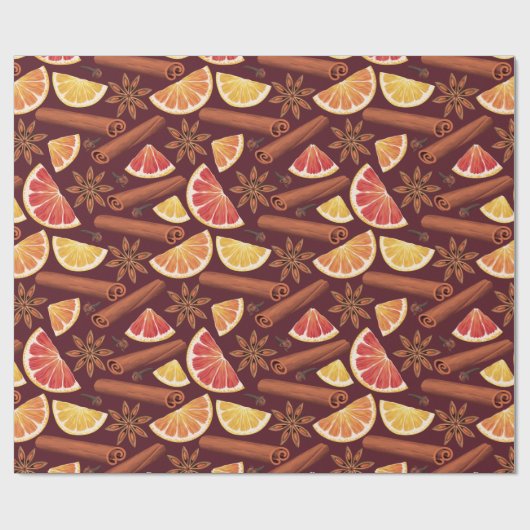 Orange Spice Christmas Geschenkpapier (Flach)