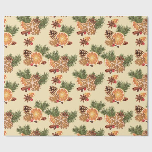 Orange Spice Christmas Geschenkpapier (Flach)