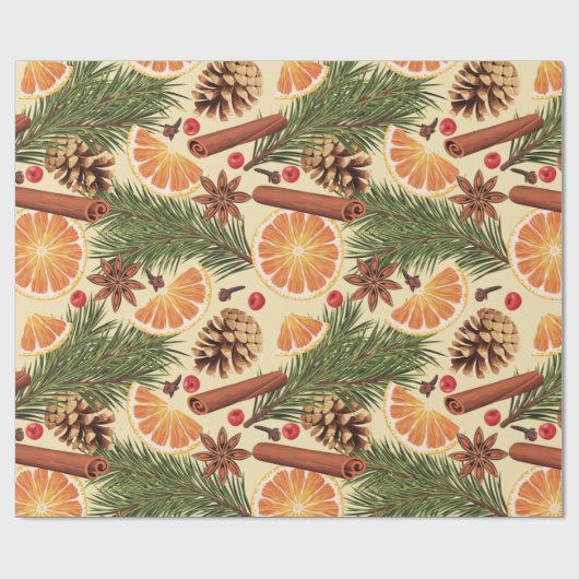 Orange Spice Christmas Geschenkpapier (Flach)