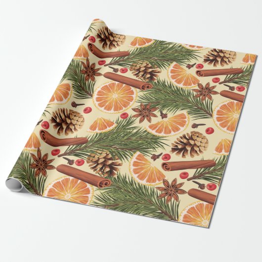 Orange Spice Christmas Geschenkpapier (Ungerollt)